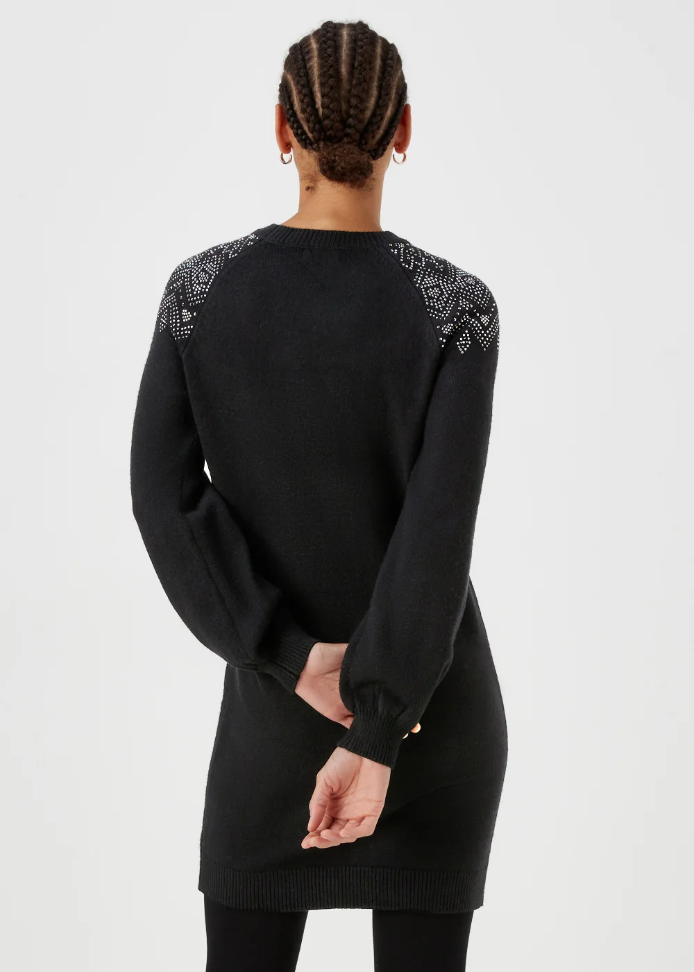 Black Sparkle Yoke Tunic Dress - XS Image 2
