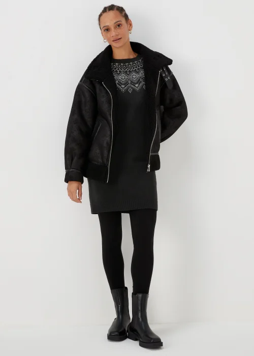Black Sparkle Yoke Tunic Dress - XS Image 4
