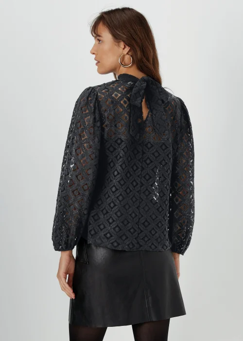 Et Vous Black Lace High Neck Top - Size 8 Image 2