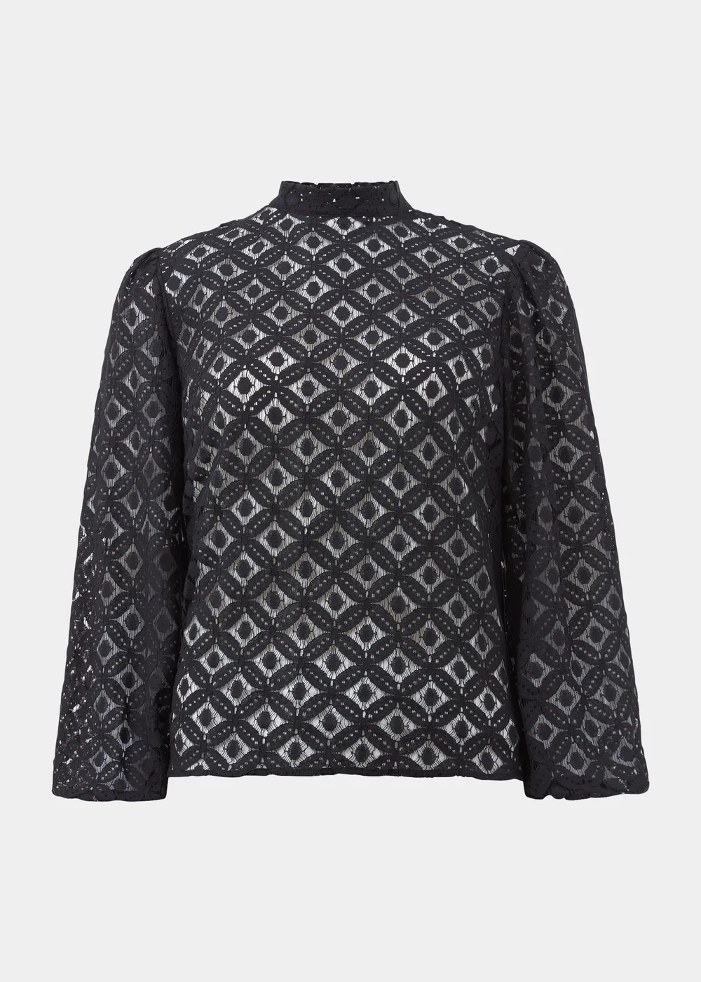 Et Vous Black Lace High Neck Top - Size 8 Image 5