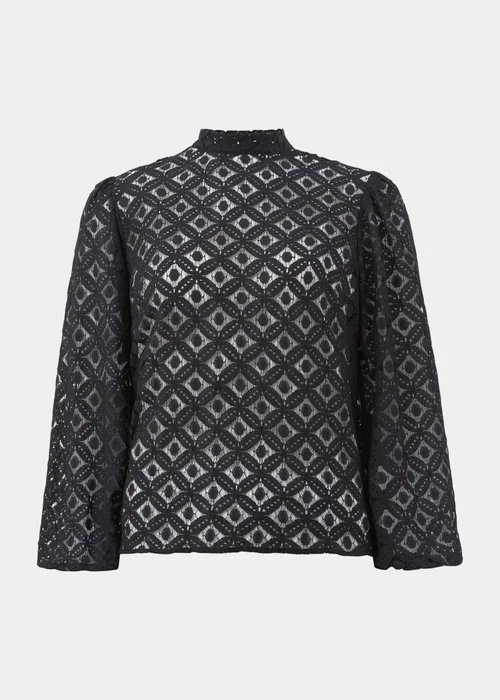 Et Vous Black Lace High Neck Top - Size 8 Image 5