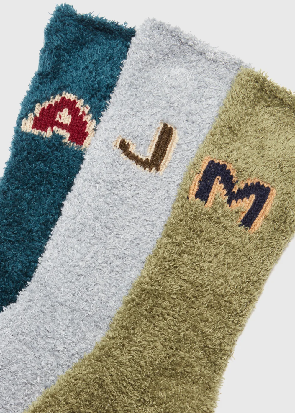 Multicoloured Letter Slipper Socks - A Image 2