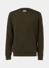Khaki Textured Crewneck Sweatshirt - Small Image 5