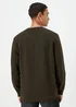 Khaki Textured Crewneck Sweatshirt - Small Image 2