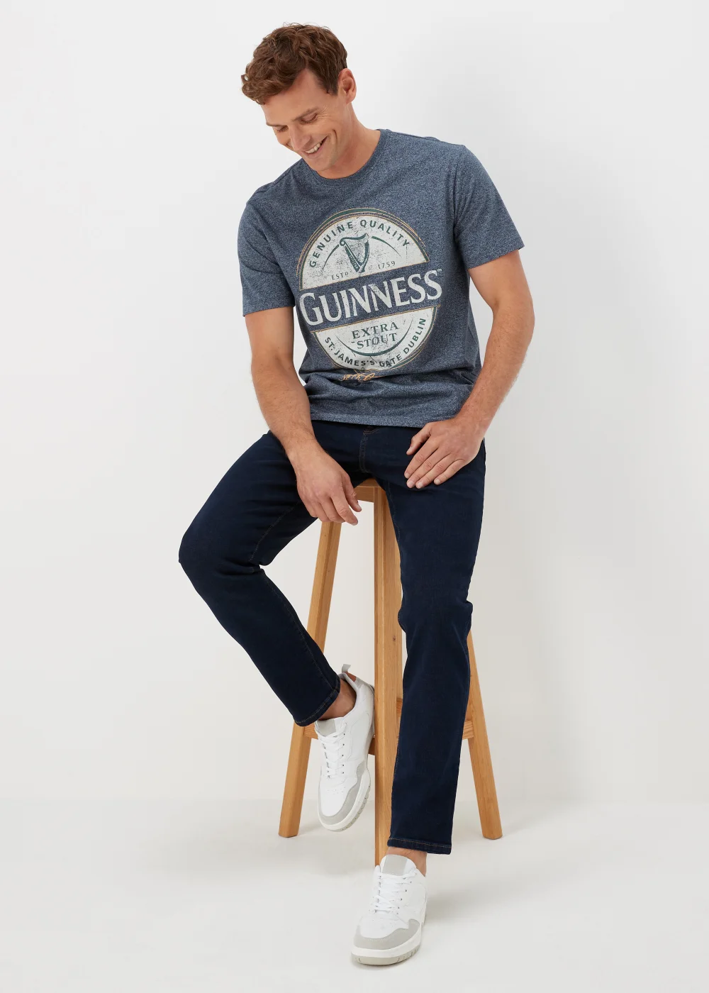 Navy Guinness Print Mocktwist T-Shirt - S Image 4