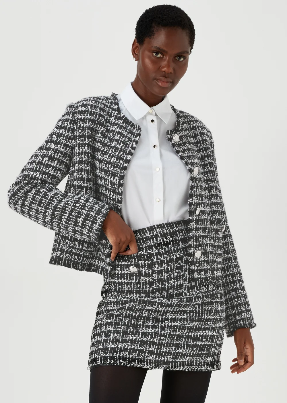 Et Vous Black Short Boucle Blazer - 8 Image 1