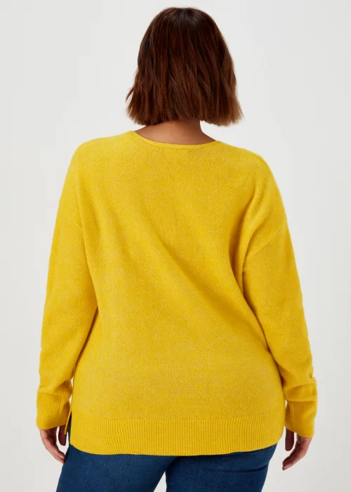 Papaya Curve Yellow V-Neck Jumper - 18-20 Image 2