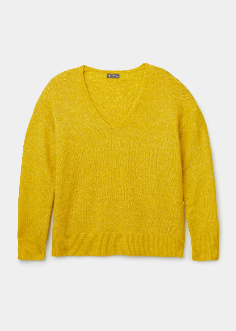 Papaya Curve Yellow V-Neck Jumper - 18-20 Image 5