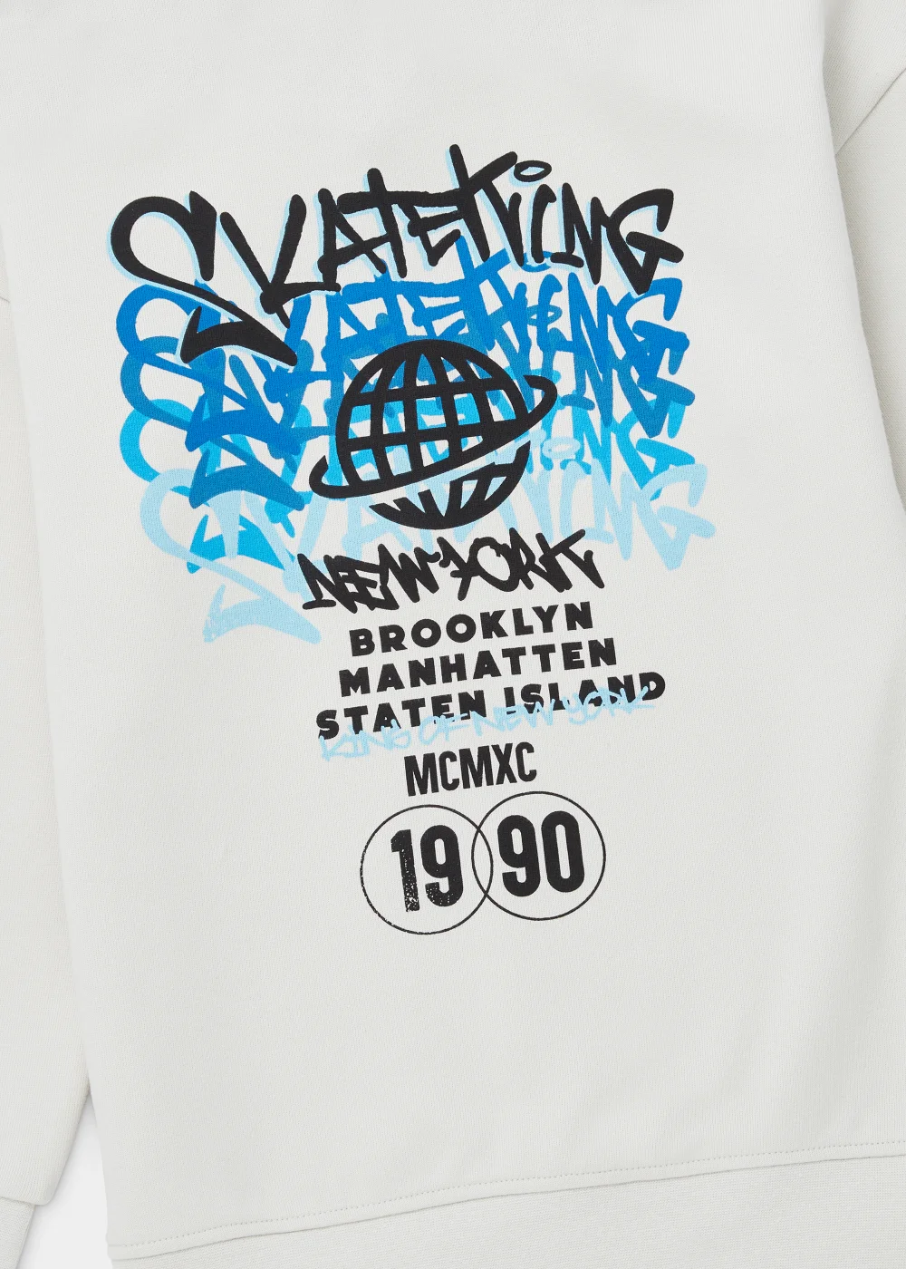 Boys Ecru Graffiti Print Hoodie (4-12yrs) - 4 Yrs Image 2