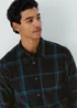 Black Check Cord Fleece Overshirt - S Image 3