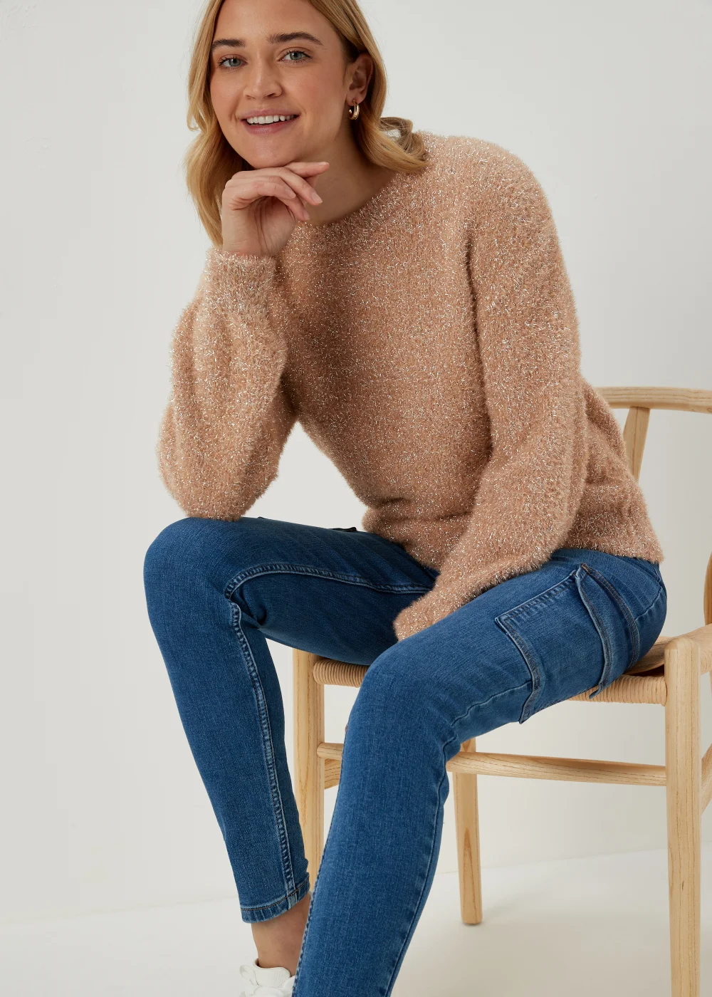 Brown Tinsel Yarn Jumper - XS Image 4