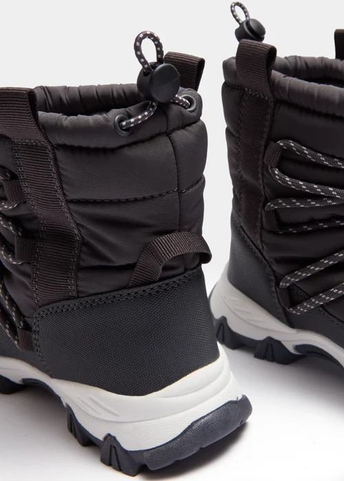 Boys Charcoal Snow Boots (Younger 8-Older 2) - Size 8 infants Image 2