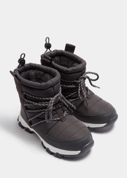 Boys Charcoal Snow Boots (Younger 8-Older 2) - Size 8 infants Image 1