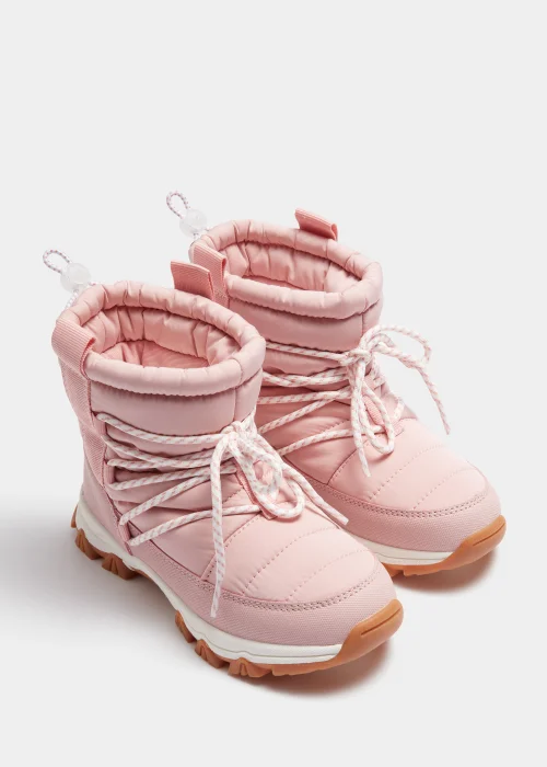 Girls Pink Snow Boots (Younger 8-Older 2) - Size 1 Image 1