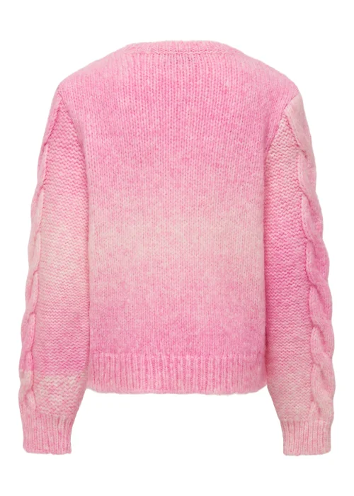 ONLY Girls Pink Cable Knit Long Sleeve Jumper (5-14yrs) - Age 7 - 8 Years Image 2