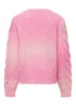 ONLY Girls Pink Cable Knit Long Sleeve Jumper (5-14yrs) - Age 7 - 8 Years Image 2