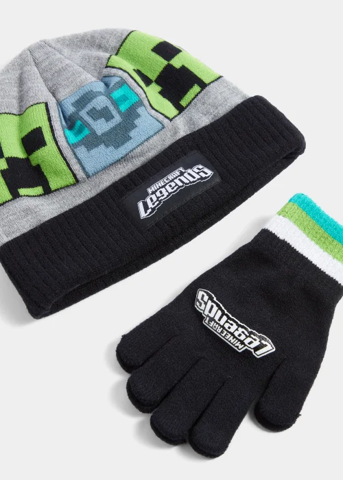Kids Multicoloured Minecraft Legends Beanie Hat & Gloves Set (3-10yrs) - Age 3 - 6 Years Image 2