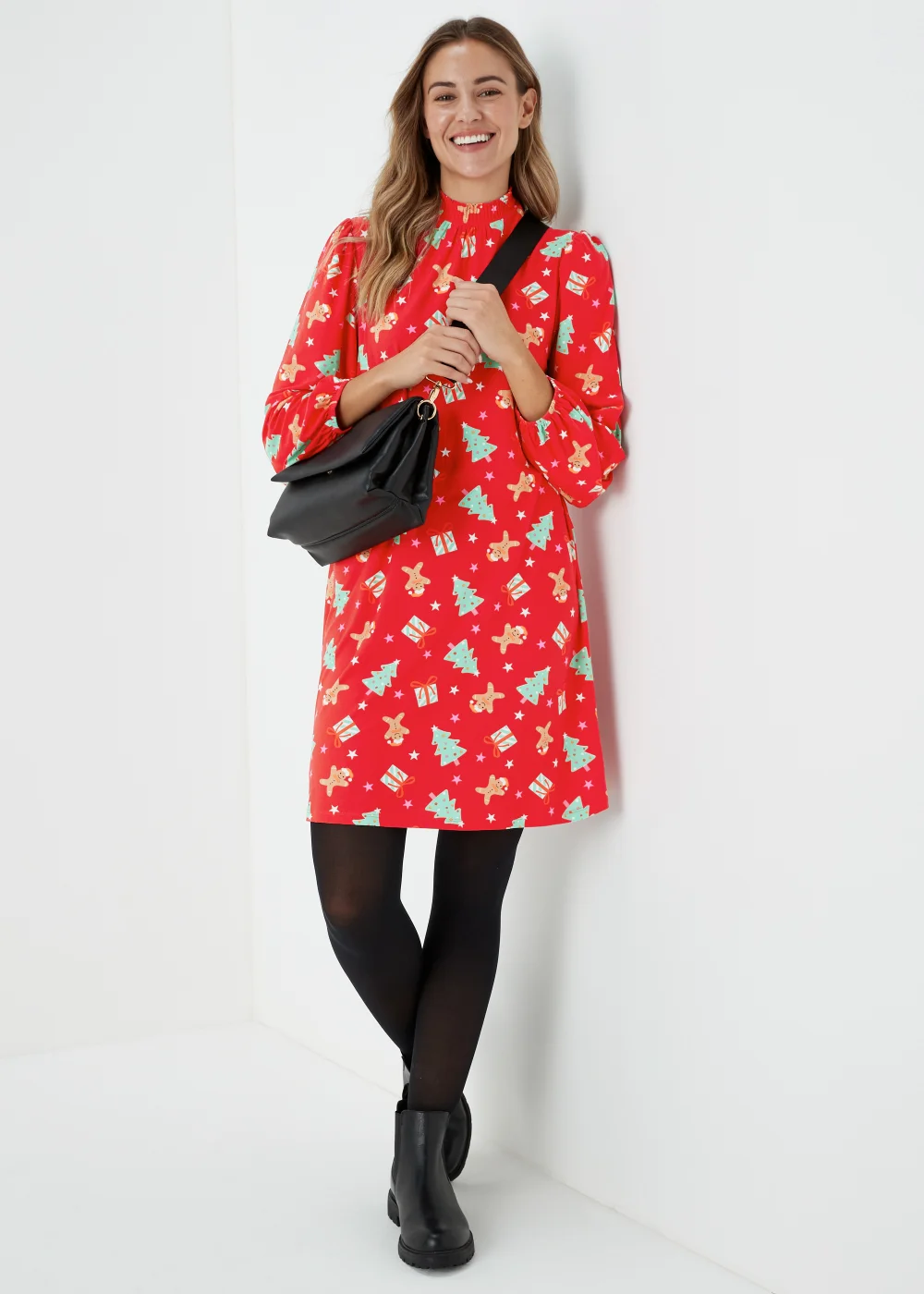 Red Super Soft Christmas Icons Mini Dress - 8 Image 4