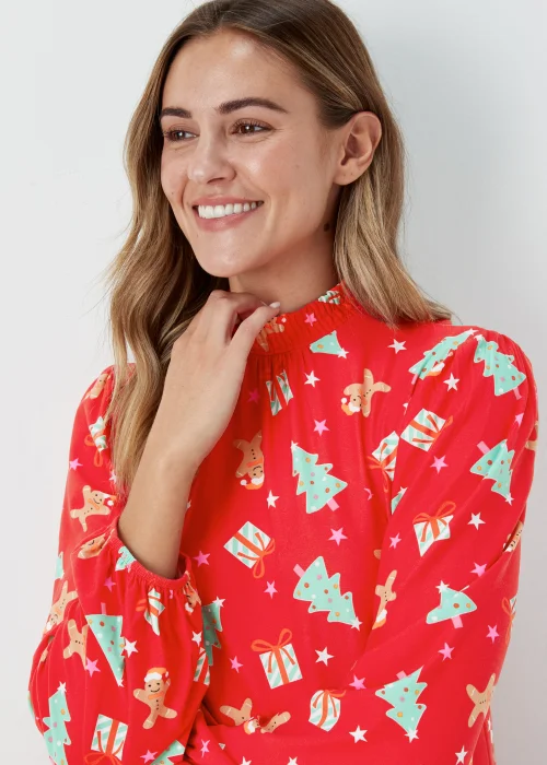 Red Super Soft Christmas Icons Mini Dress - 8 Image 3