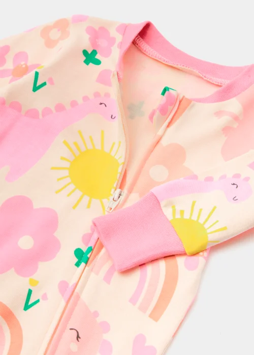 Baby Pink Dinosaur Footless Sleepsuit (Newborn-18mths) - Newborn Image 2