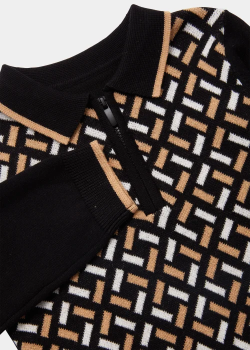 Boys Geo Knitted Long Sleeve Polo Shirt (9mths-4yrs) - Age 9 - 12 Months Image 2