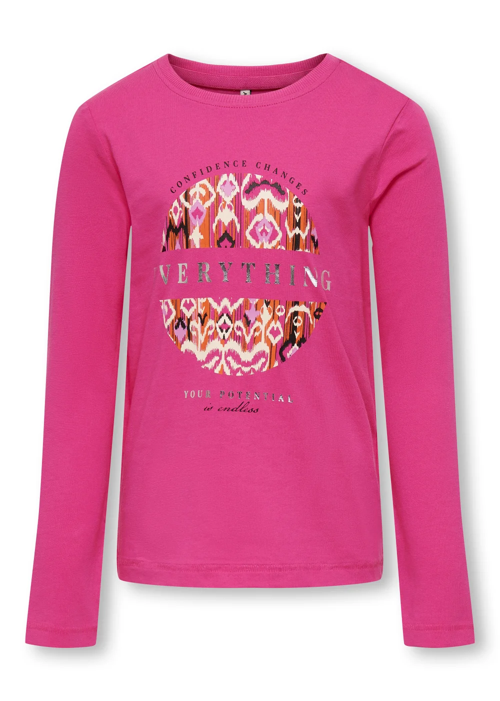 ONLY Girls Pink Print Long Sleeve T-Shirt (5-14yrs) - Age 5 - 6 Years Image 1