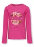 ONLY Girls Pink Print Long Sleeve T-Shirt (5-14yrs) - Age 5 - 6 Years Image 1
