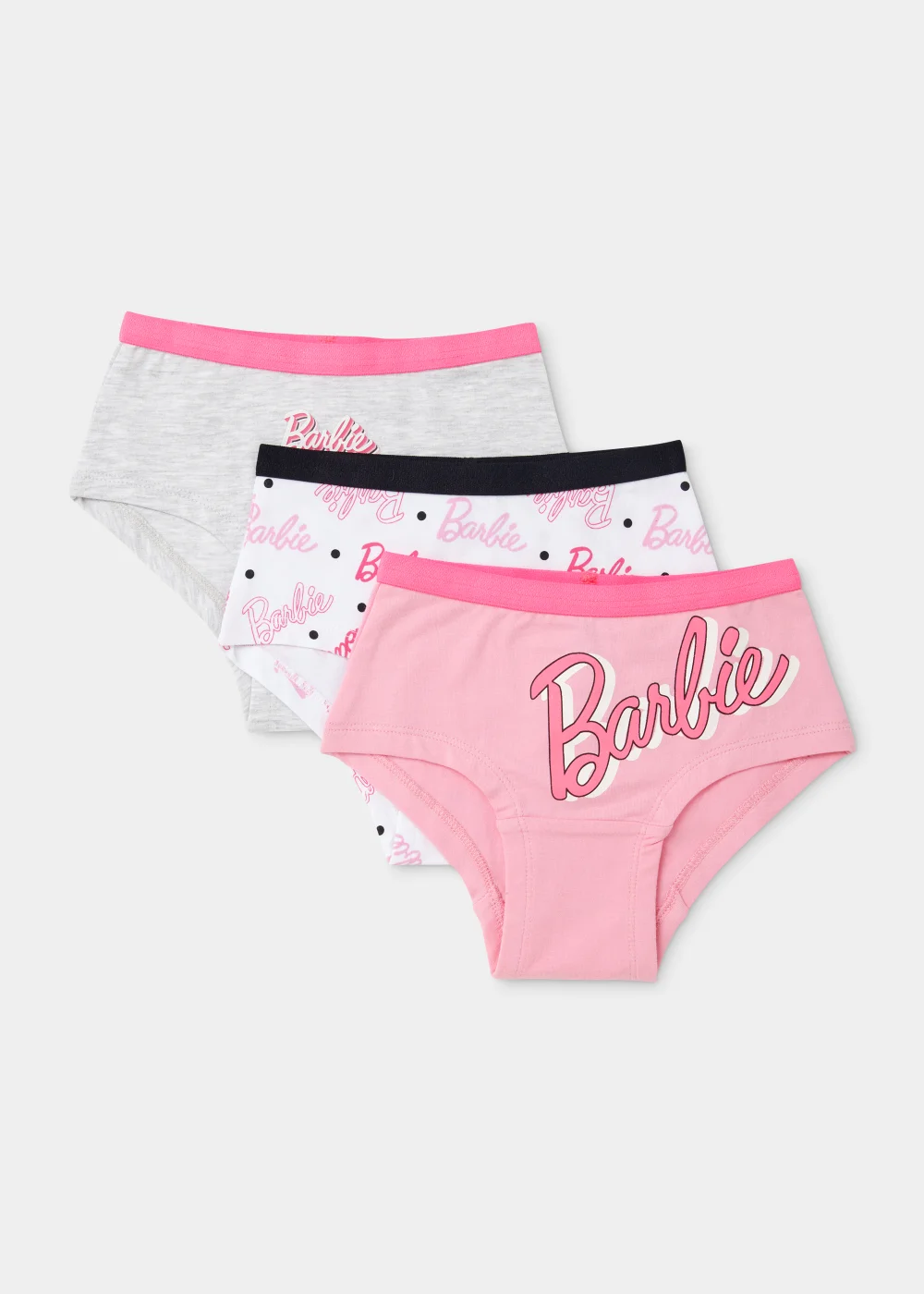 3 Pack Pink Barbie Knickers (2-9yrs) - Age 2 - 3 Years Image 1