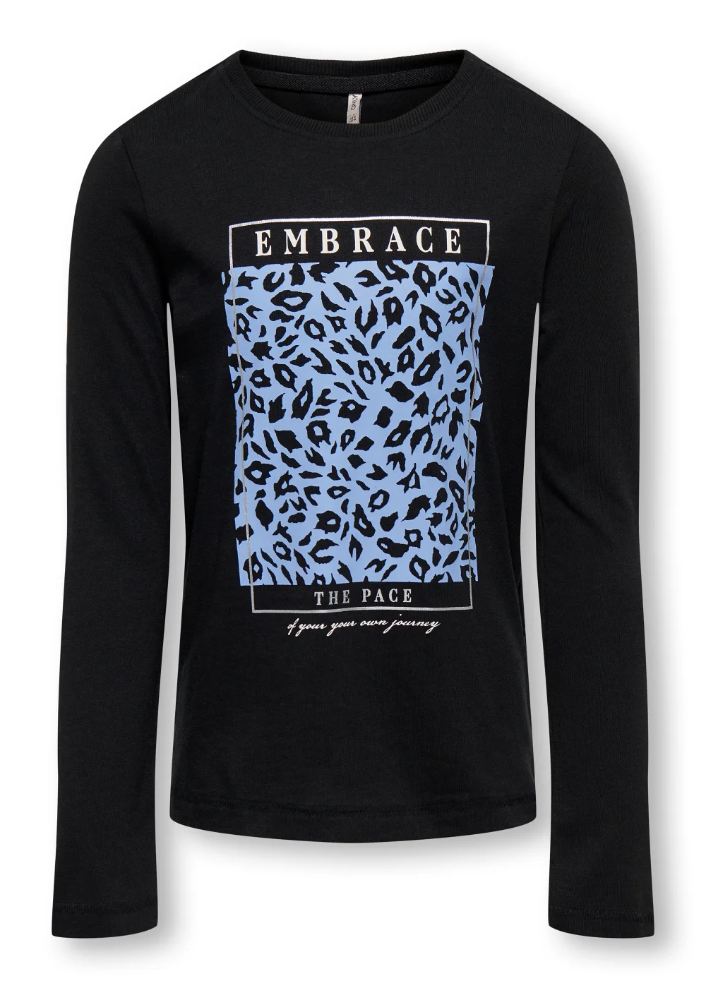 ONLY Girls Black Print Long Sleeve T-Shirt (5-14yrs) - 5-6 Yrs Image 1