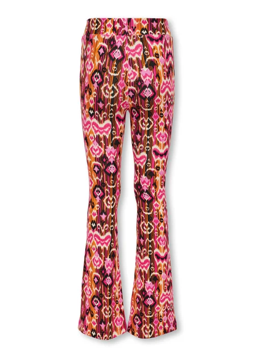 ONLY Girls Orange Print Flared Trousers (6-14yrs) - Age 10 Years Image 2