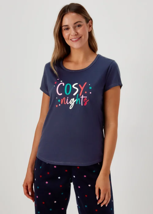 Navy Cosy Nights Pyjama Top - Extra small Image 1