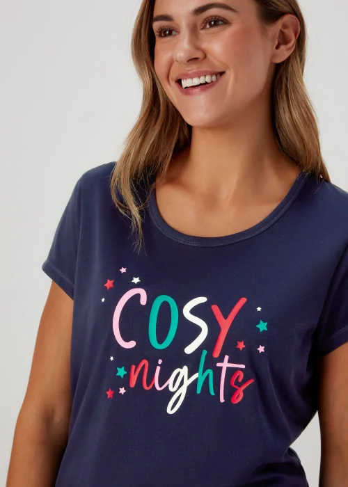 Navy Cosy Nights Pyjama Top - Extra small Image 3