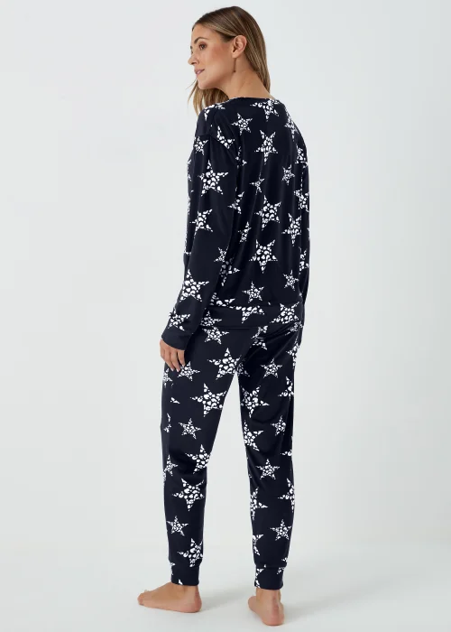 Navy Crystal Star Fleece Pyjama Set - Extra small Image 2
