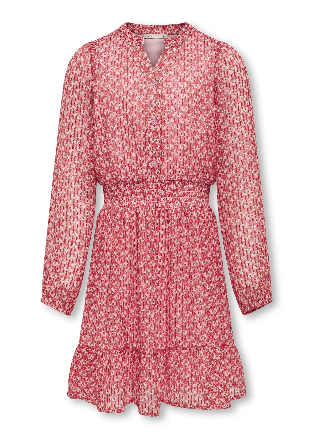 ONLY Kids Multicoloured V Neck Long Sleeve Dress (6-14yrs) - 10 Yrs Image 1