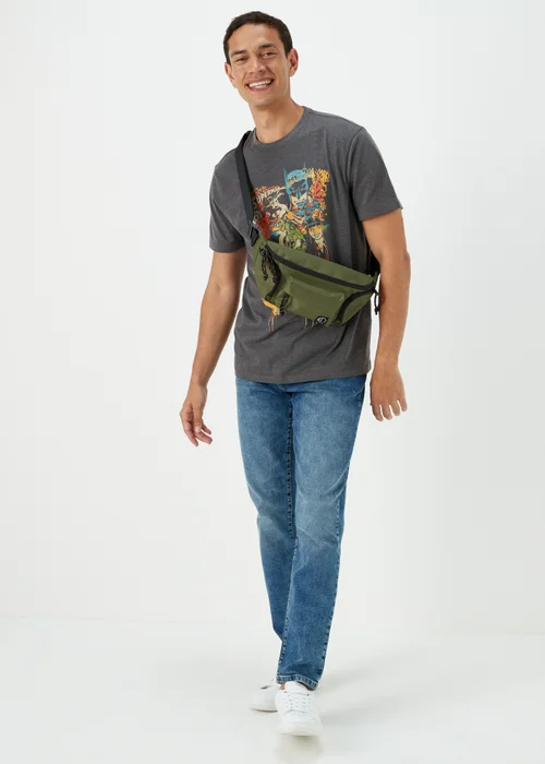 Charcoal Marl Superman Print T-Shirt - Small Image 4