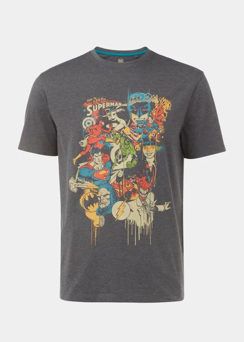 Charcoal Marl Superman Print T-Shirt - Small Image 5
