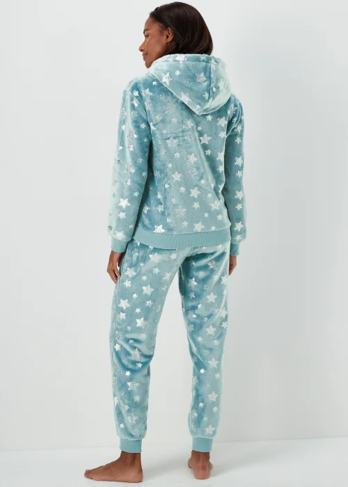 Aqua Foil Star Print Twosie Pyjama Set - Extra small Image 2