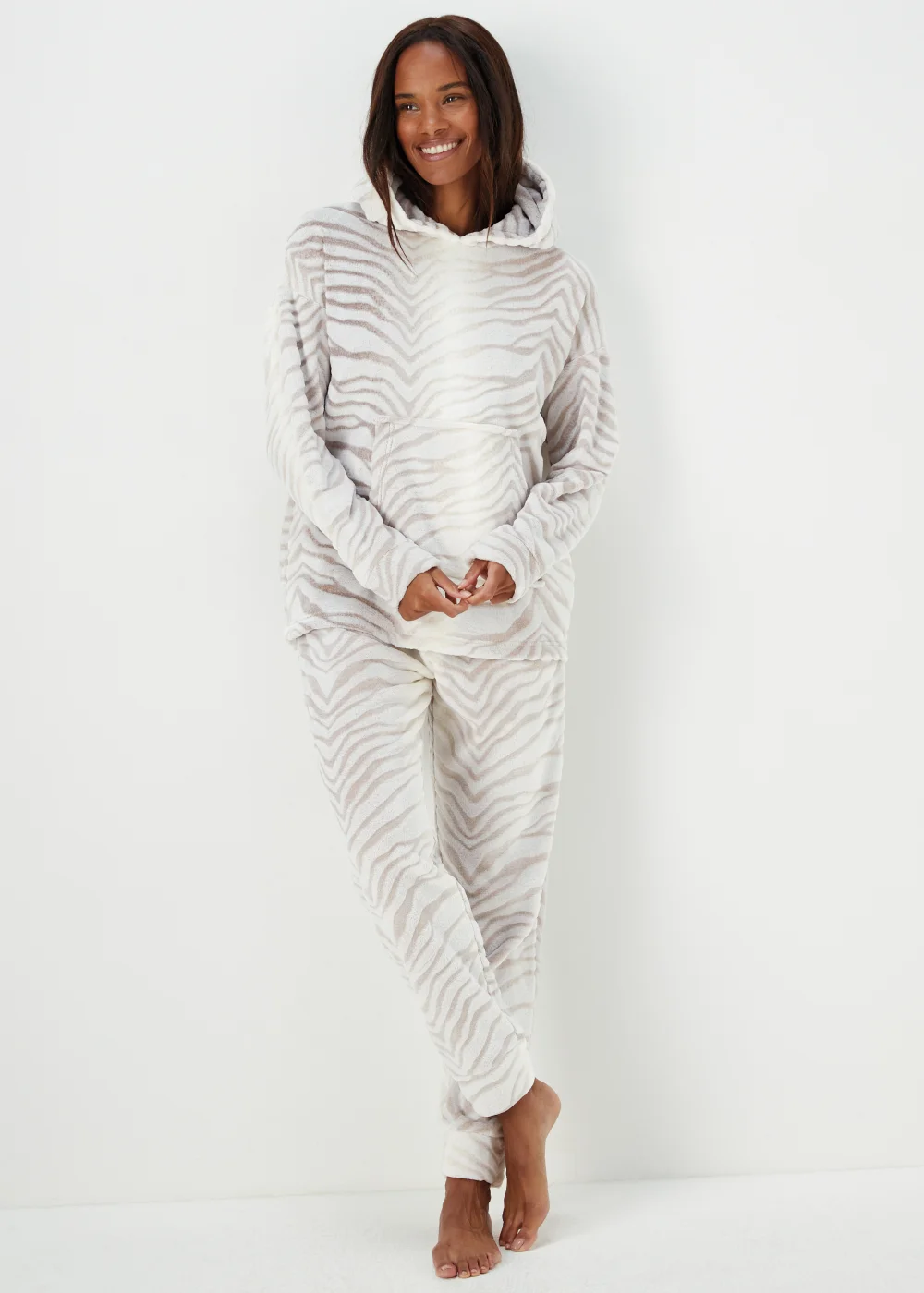 Mink Zebra Print Twosie Pyjama Set - Extra small Image 1