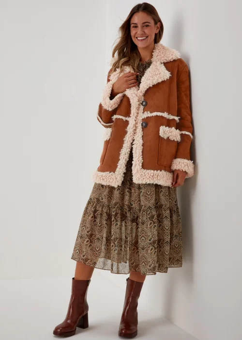 Brown Shearling Coat - 8 Image 4