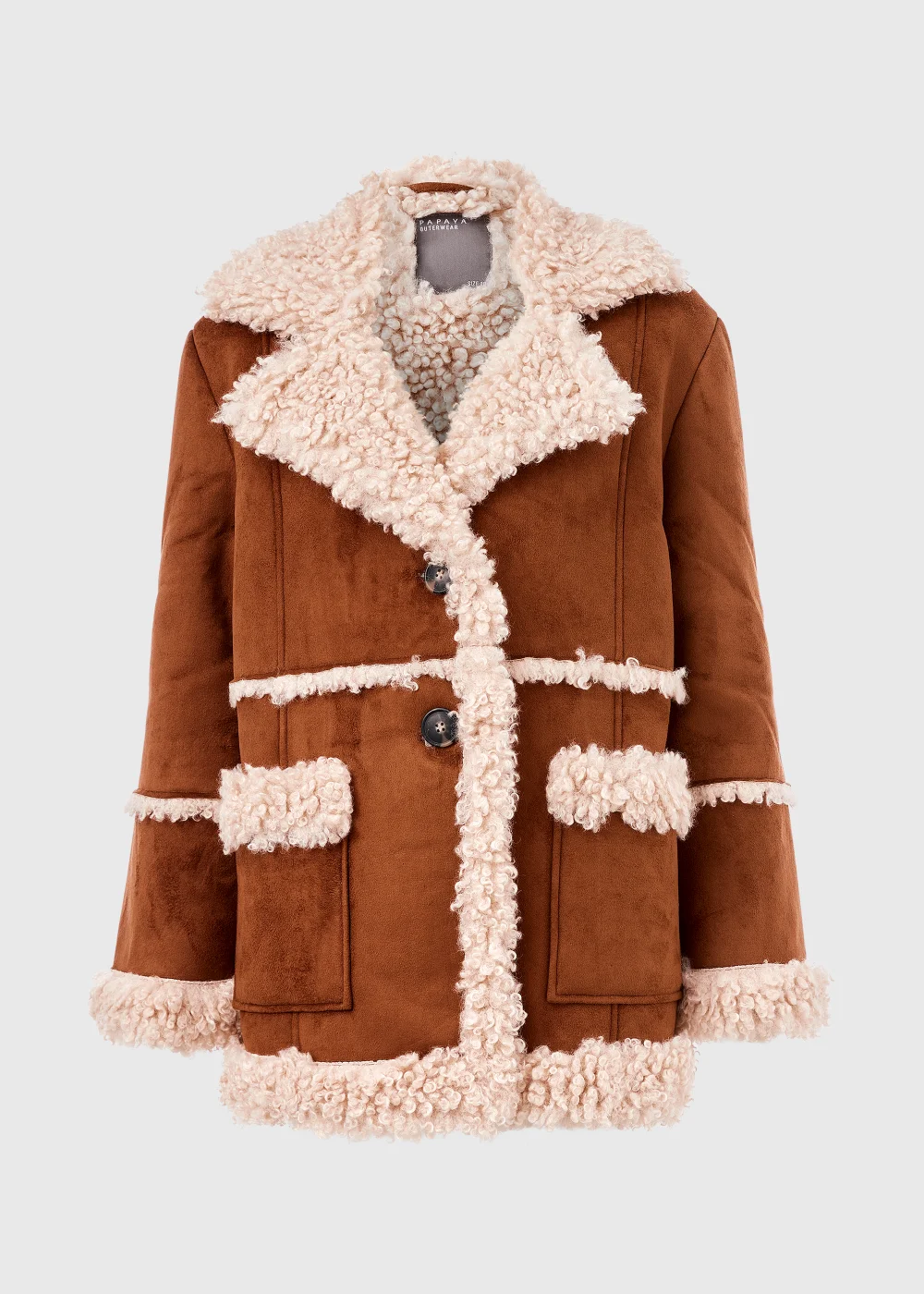 Brown Shearling Coat - 8 Image 5