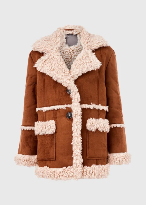 Brown Shearling Coat - 8 Image 5