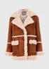 Brown Shearling Coat - 8 Image 5