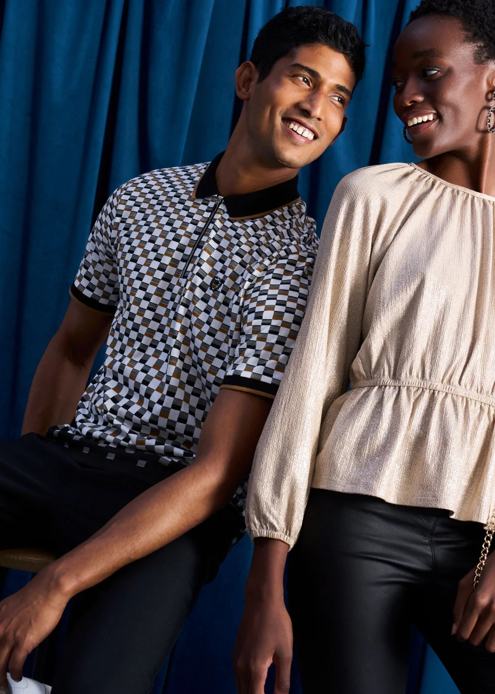White Print Zip Up Polo Shirt - S Image 6