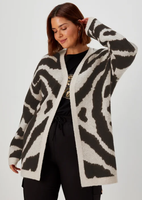 Papaya Curve Multicoloured Animal Print Longline Cardigan - 18-20 Image 1
