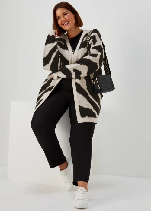 Papaya Curve Multicoloured Animal Print Longline Cardigan - 18-20 Image 4