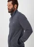 Lincoln Navy Textured Jersey 1/4 Zip Sweatshirt - Small Image 3