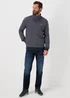 Lincoln Navy Textured Jersey 1/4 Zip Sweatshirt - Small Image 1
