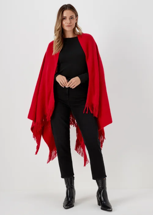 Red Brushed Shawl - One Size Image 1