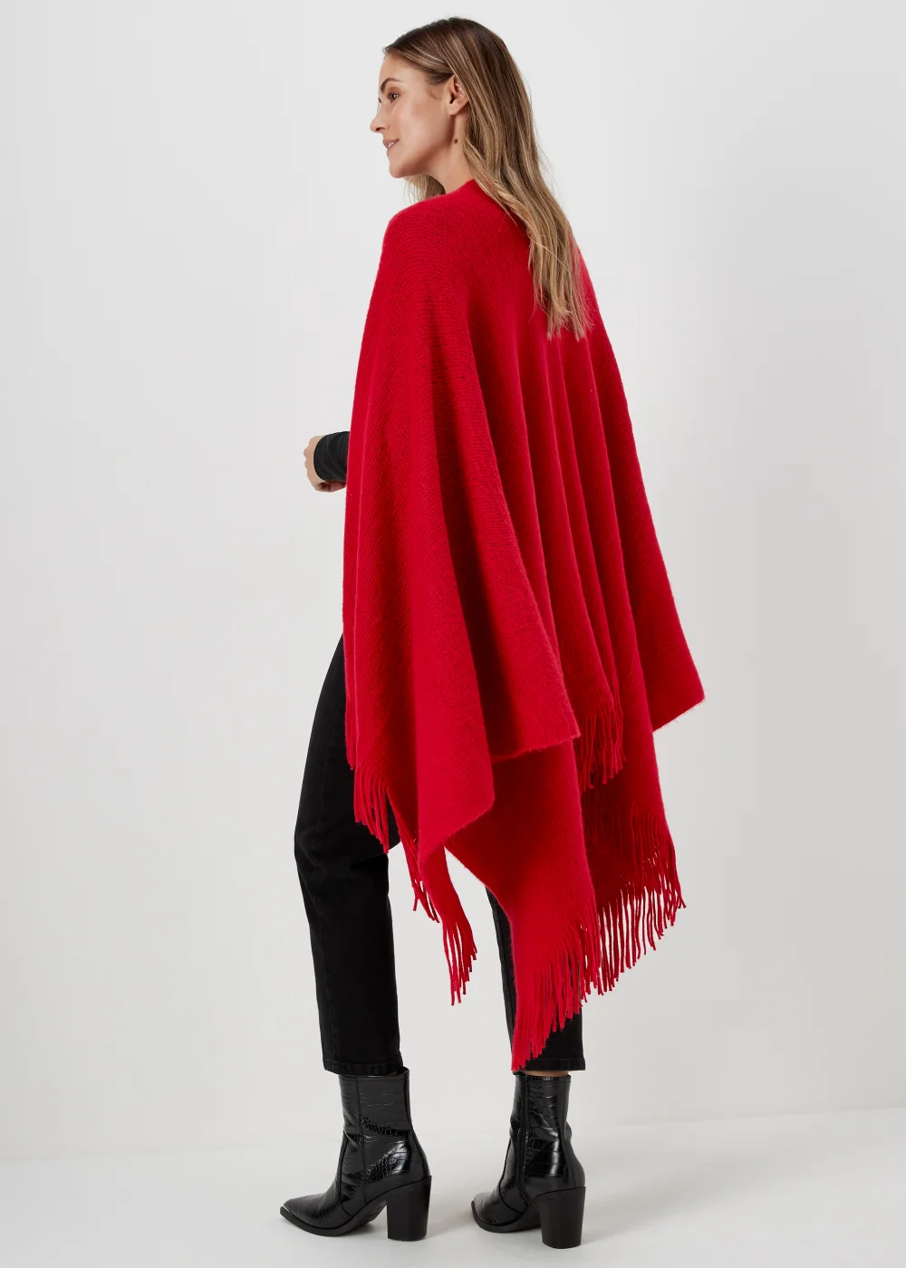 Red Brushed Shawl - One Size Image 2