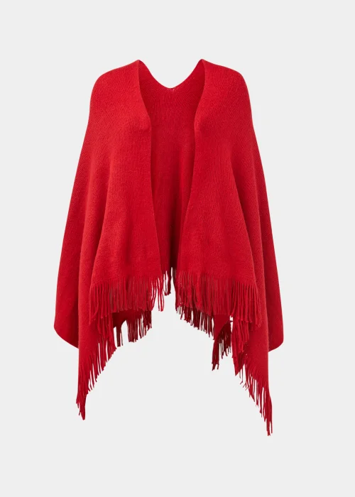 Red Brushed Shawl - One Size Image 4